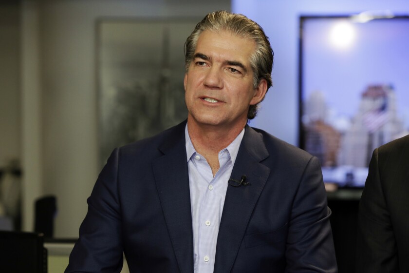SeaWorld President and CEO Joel Manby speaks during an interview in New York on March 17.