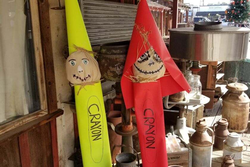 The winning scarecrows were actually scare “crayons,” made by Girl Scout Troop 2148. Their prize was a Yogurt Barn coupon. 