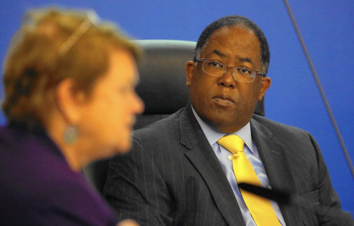 A feud between Supervisor Mark Ridley-Thomas, pictured, and former CEO William T Fujioka helped spur a return to a weaker CEO.