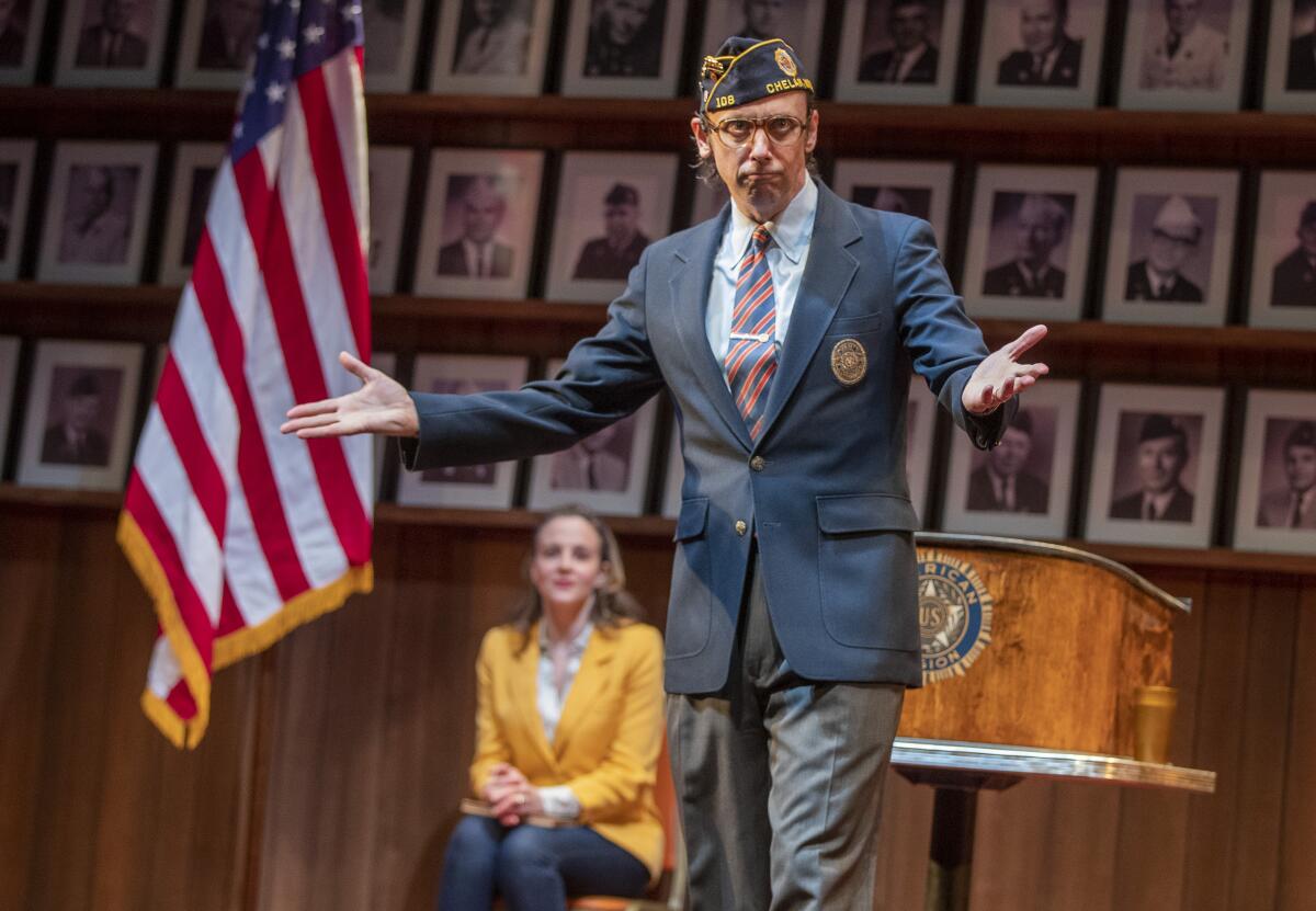 Mike Iveson plays the Legionnaire running the debate in “What the Constitution Means to Me.”