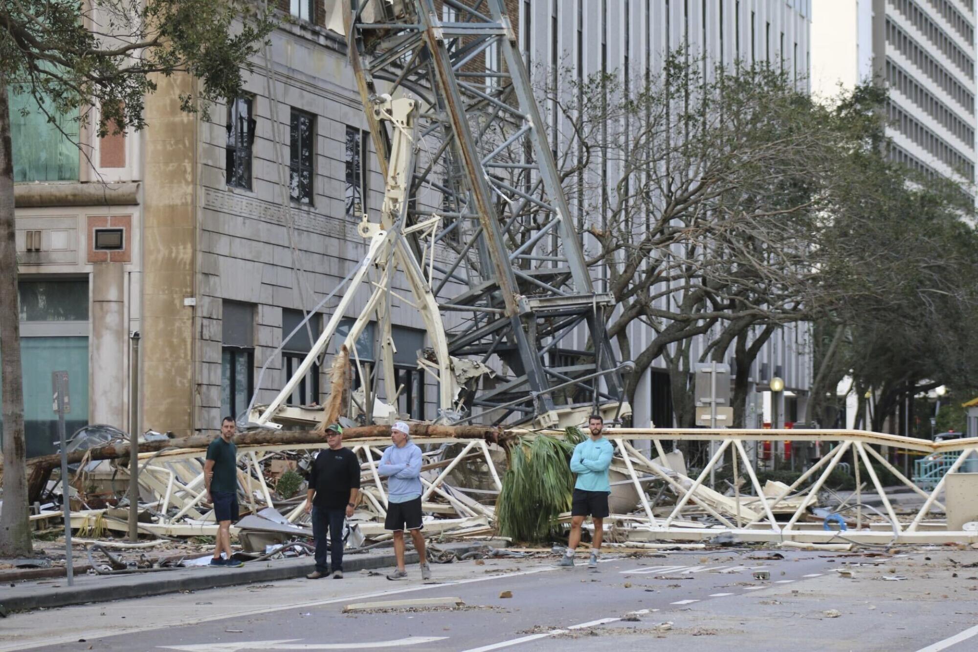 A construction crane fell into an office building that houses the Tampa Bay Times.