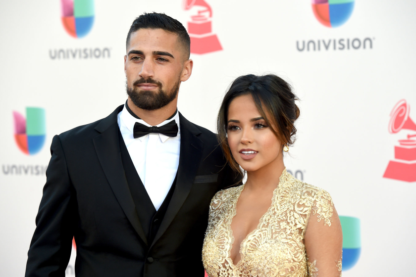 LAS VEGAS, NV - NOVEMBER 17: Soccer player Sebastian Lletget (L) and recording artist Becky G.