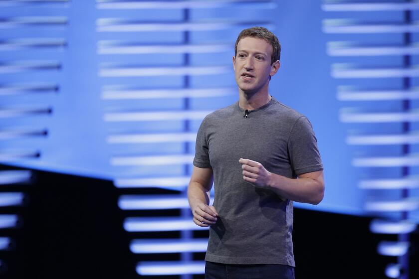Facebook CEO Mark Zuckerberg speaks at a conference in April.