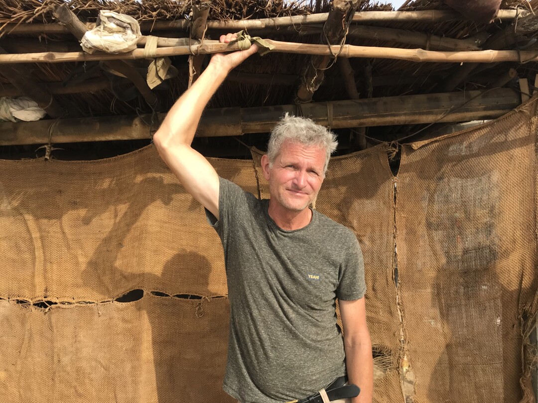 Paul Salopek at a salt mine in Rajasthan, India.