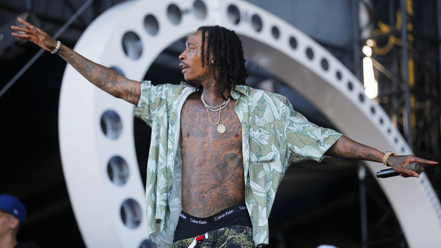 Rapper Wiz Khalifa performs at KAABOO Del Mar on Sunday, September 16, 2018. (Photo by K.C. Alfred/San Diego Union-Tribune)