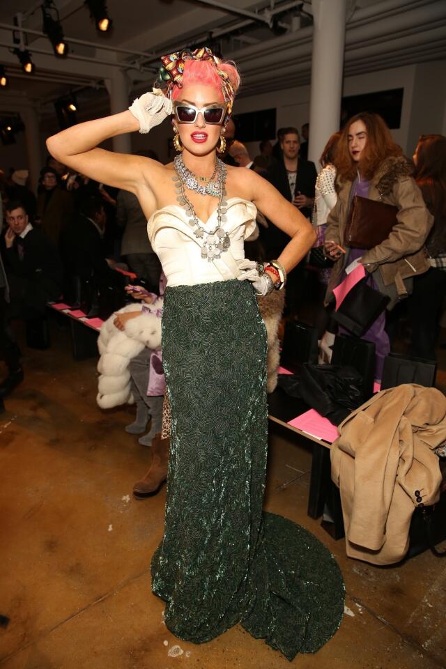 Singer-songwriter Neon Hitch attends the The Blonds fashion show.