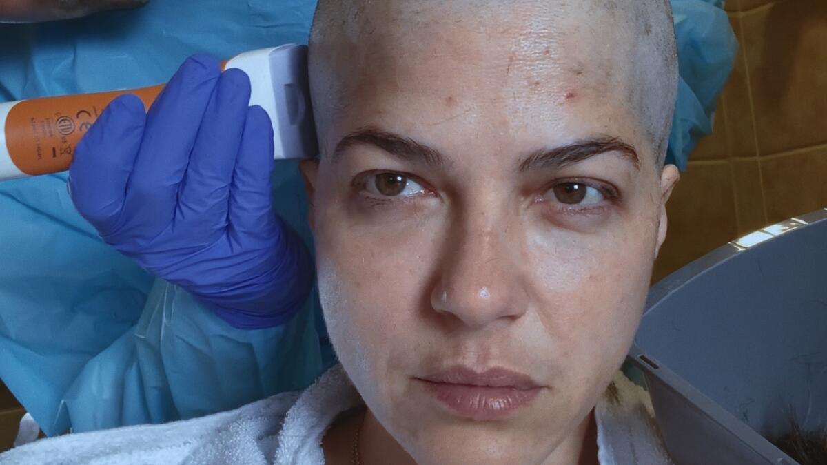 Selma Blair has her head shaved in the documentary “Introducing, Selma Blair."