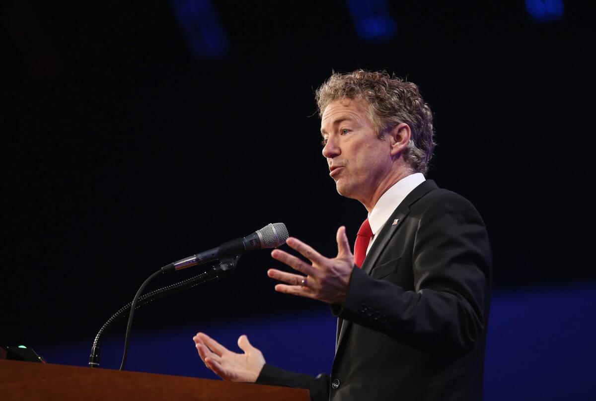 Sen. Rand Paul (R-Ky.) disagrees with other GOP presidential hopefuls about the merits of the 2003 invasion of Iraq.