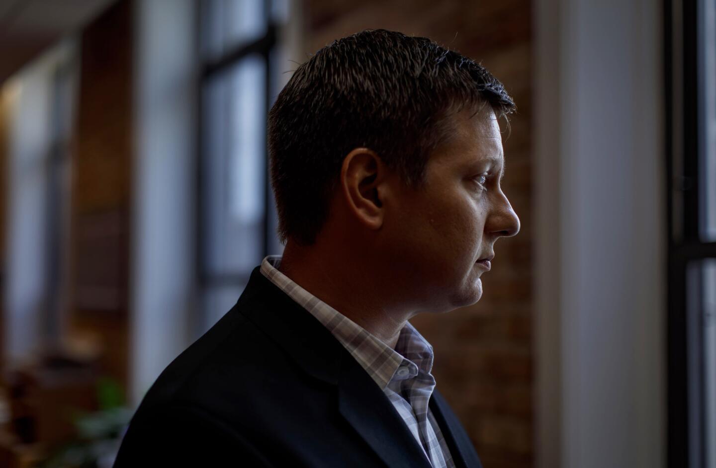 Officer Jason Van Dyke at his lawyer's office on Aug. 28, 2018, after he was interviewed by the Tribune.