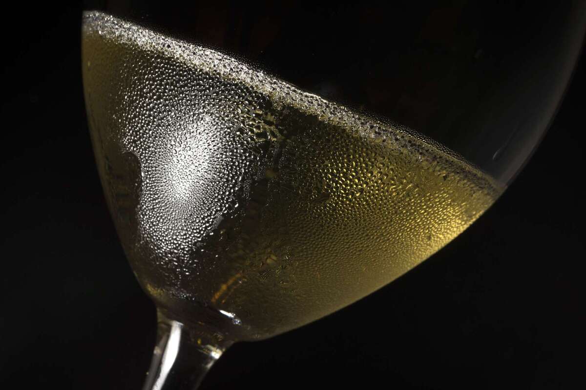 A glass of Champagne from the Grand Testing winemaking event in Paris last month.