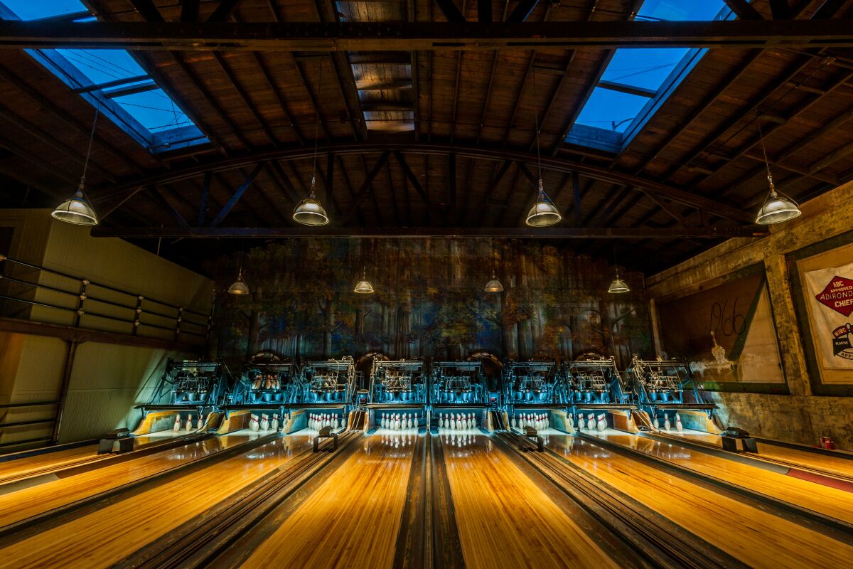 Lanes of a bowling alley