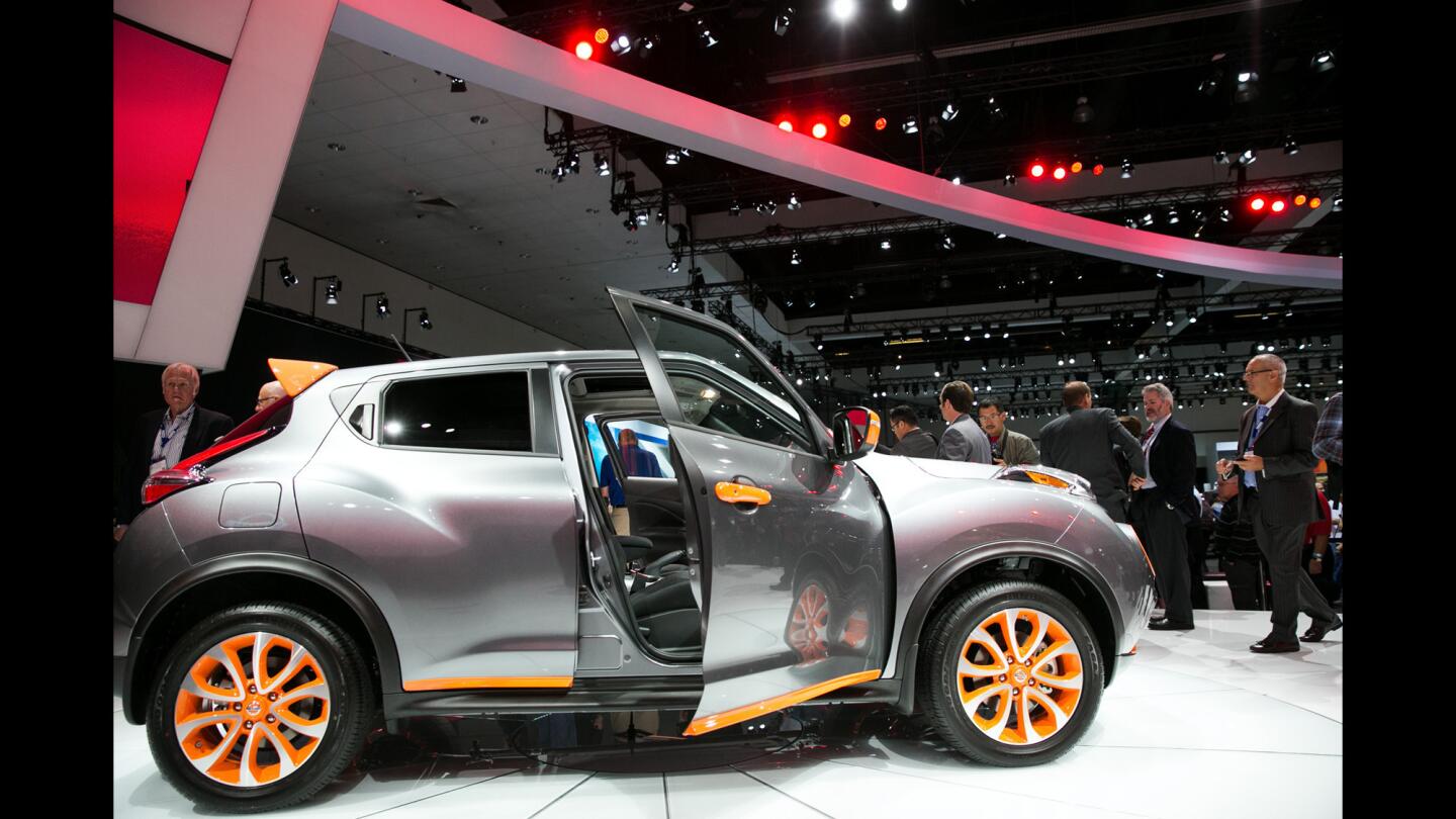 The 2015 Nissan Juke on display at the 2014 Los Angeles Auto Show on Nov. 20, 2014.