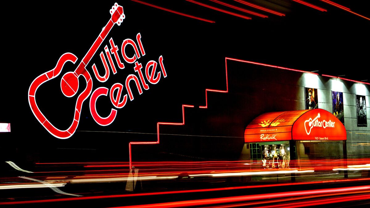 The Guitar Center on Sunset Boulevard in Hollywood is the flagship store of the country's largest music retailer.