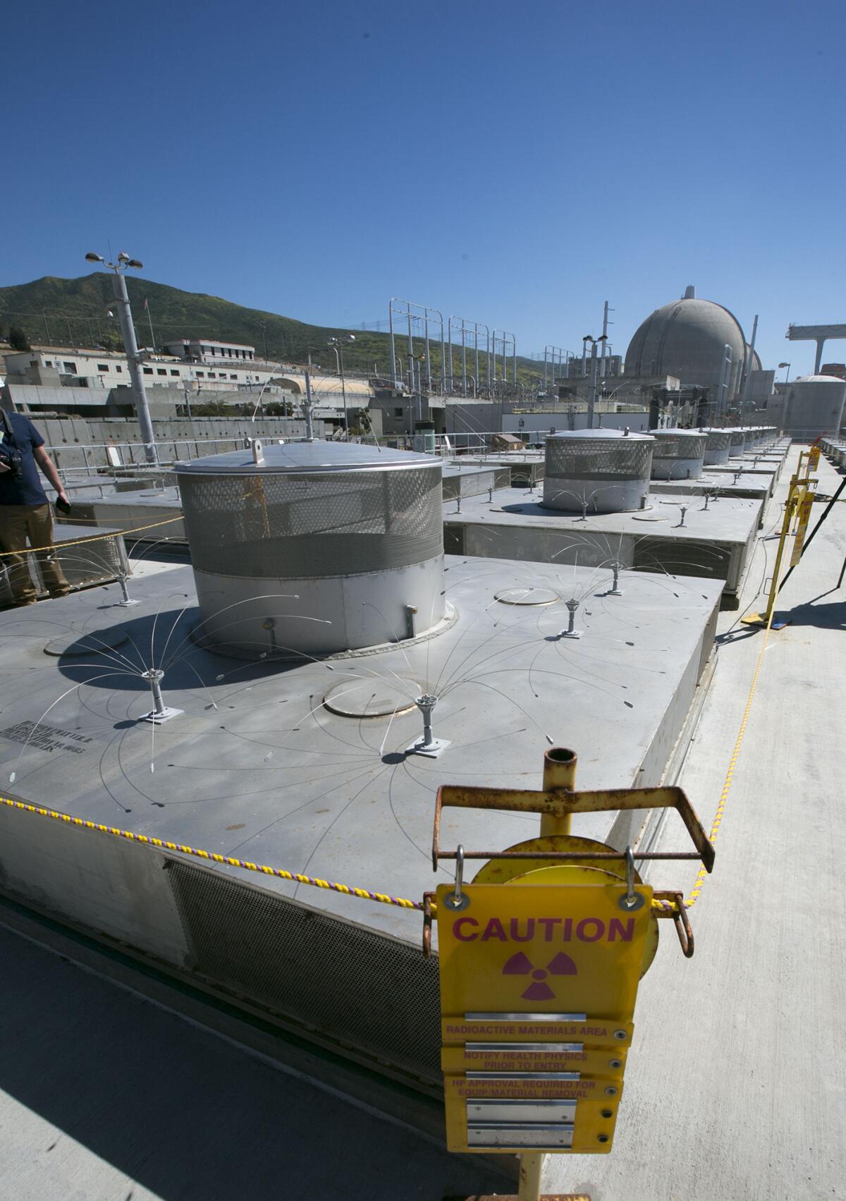 One of the enclosures at the Independent Spent Fuel Storage Installation at the San Onofre Nuclear Generating Station, where canisters containing spent nuclear fuel are lowered.