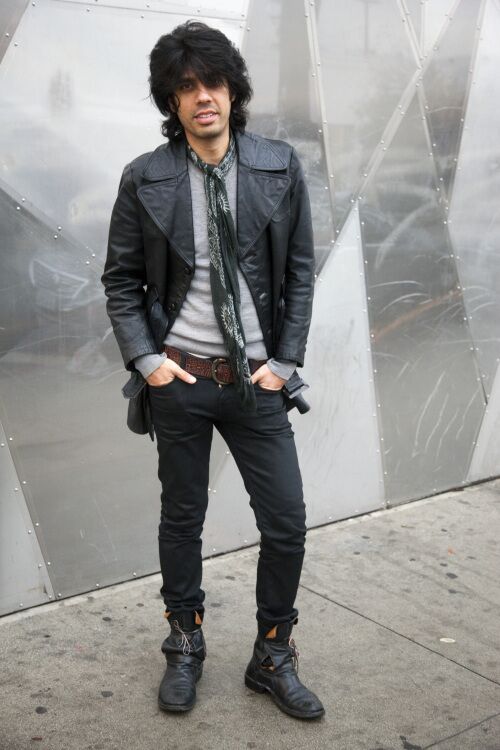 Nikhil Ra, Laurel Canyon, says his style is "dark and morbid but fun." He says his jacket is a "flea market find" and his scarf is cut from a shroud from a temple in India. MORE FASHION SCENES: Sunset Junction Westfield Century City shopping mall Santa Monica's Third Street Promenade Santee Alley Old Pasadena Los Angeles' Third Street neighborhood Abbot Kinney, Venice Melrose Trading Post