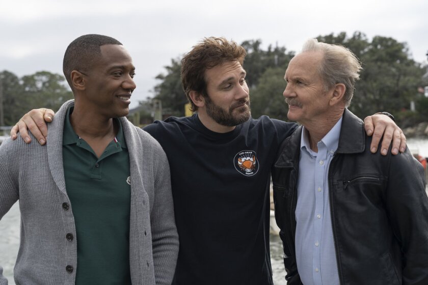 J. August Richards, from left, Clive Standen and Michael O’Neill in NBC's "Council of Dads," based on Bruce Feiler's book of the same name.
