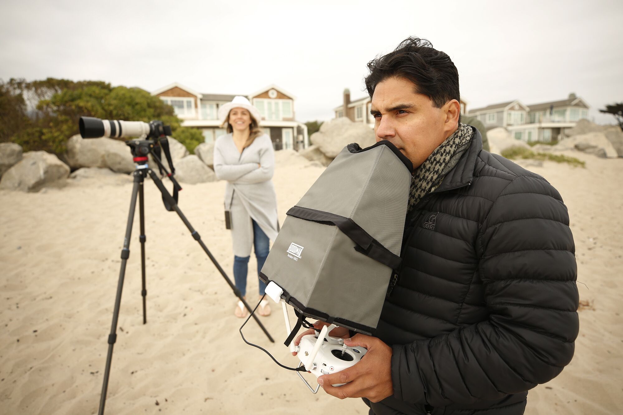 Carlos Gauna captures video along the Santa Barbara County coast