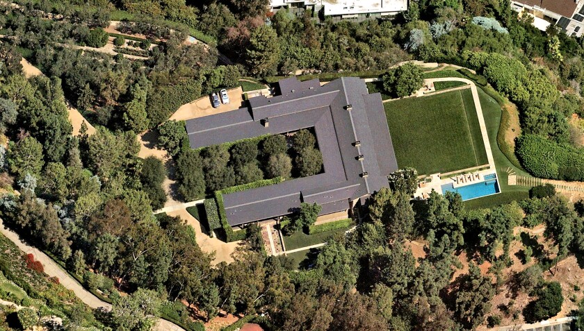A large home seen from above