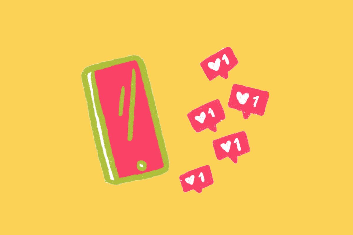 Illustration of an iPhone with notifications