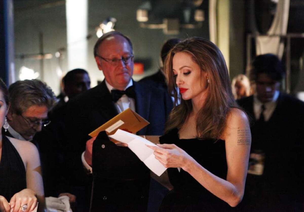 Angelina Jolie at the 84th Annual Academy Awards.