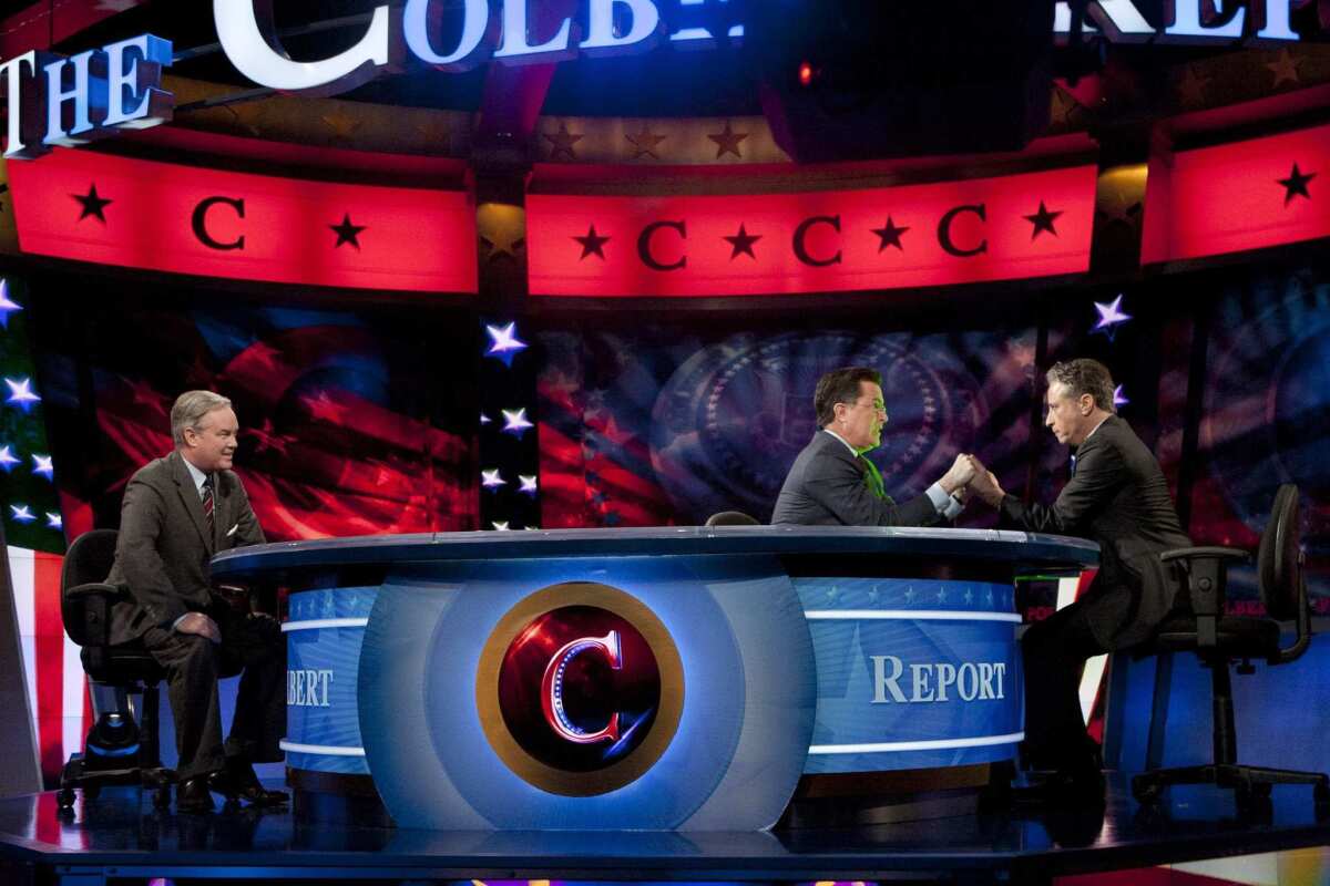 The hand-off: On his "The Colbert Report," Stephen Colbert offered viewers a lesson in campaign finance when he decided to drop his "super PAC" and explore a 2012 run for "president of the United States of South Carolina." With the help of his lawyer Trevor Potter, Colbert determined that he could keep his super PAC and all the money by simply passing it along to a close associate. He chose then "Daily Show" host Jon Stewart to run the PAC.