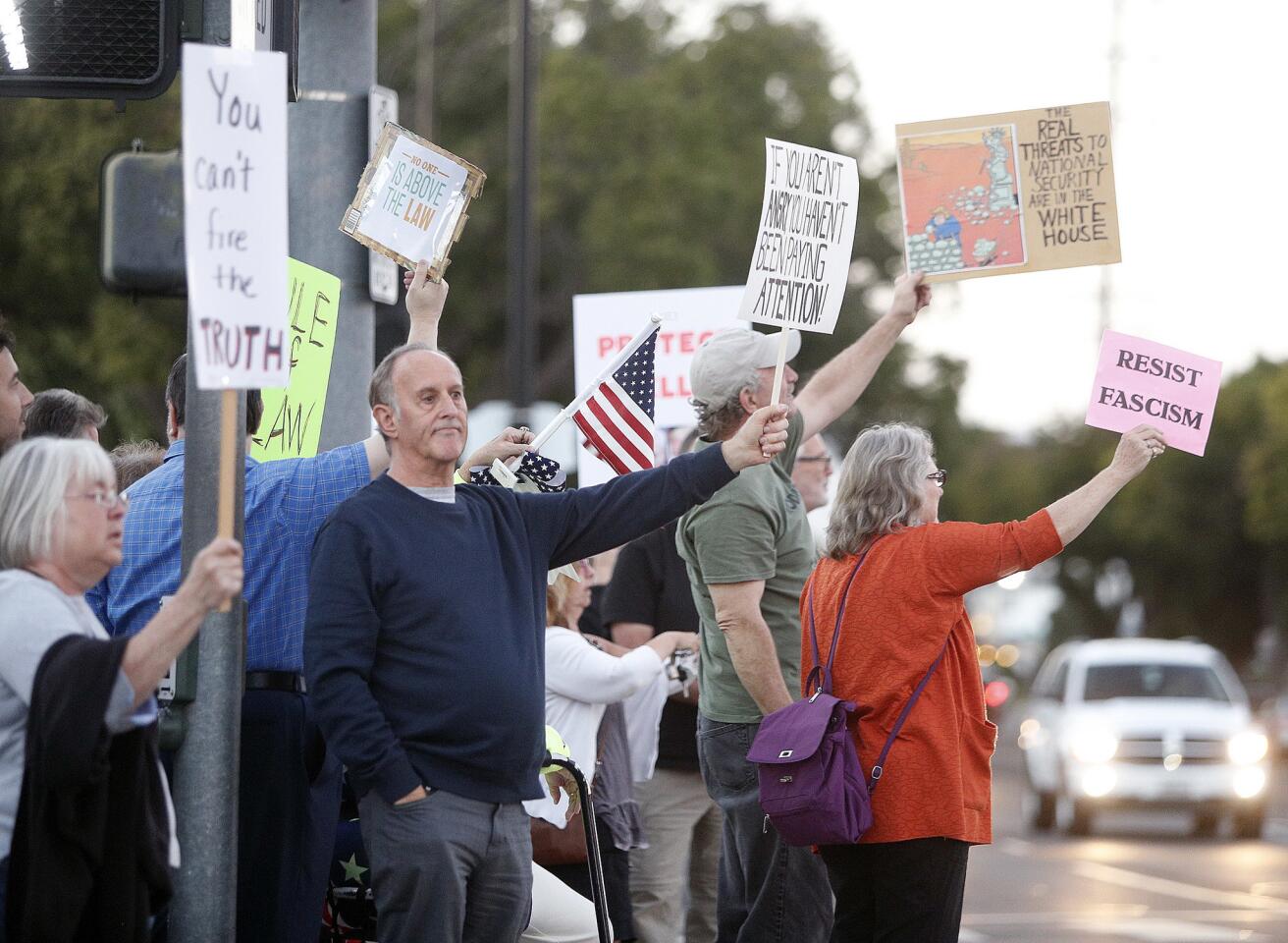 Photo Gallery: Protest in Burbank to support Mueller investigation after dismissal of Attorney General Sessions