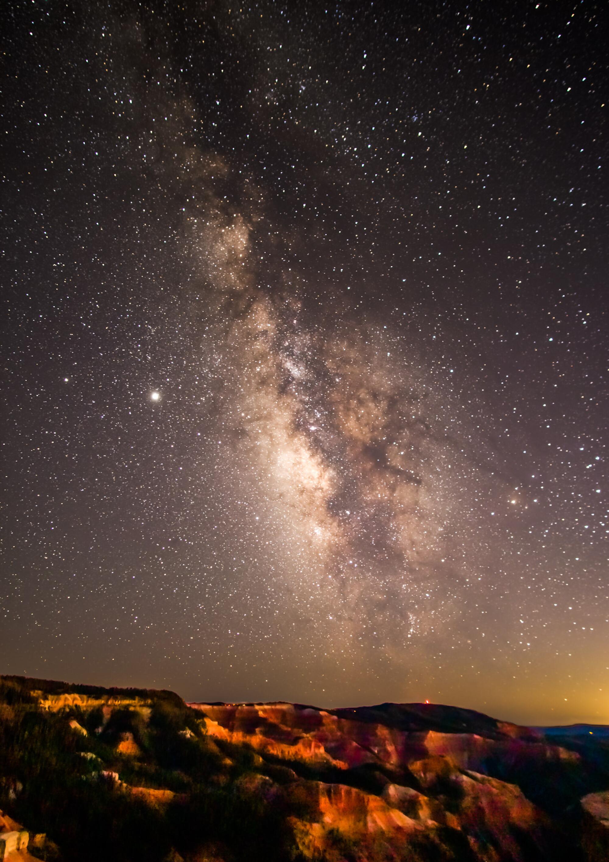 The Milky Way can be seen in exquisite detail in the dark skies over Cedar Breaks National Monument in Utah.