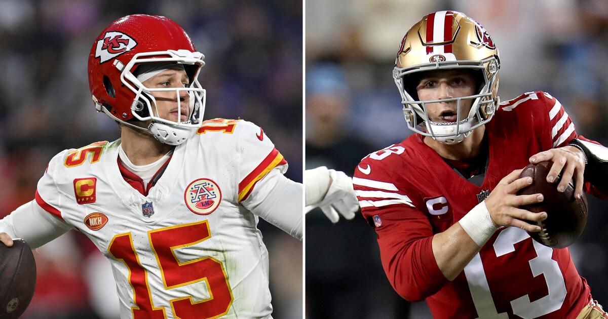 Super Bowl 2024 set for Patrick Mahomes vs. Brock Purdy showdown - Los  Angeles Times