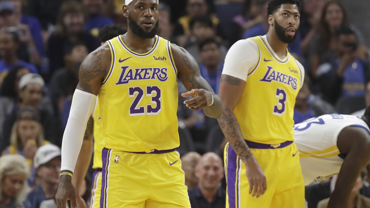 Column Lebron James Anthony Davis Help Lakers Top Warriors Los Angeles Times