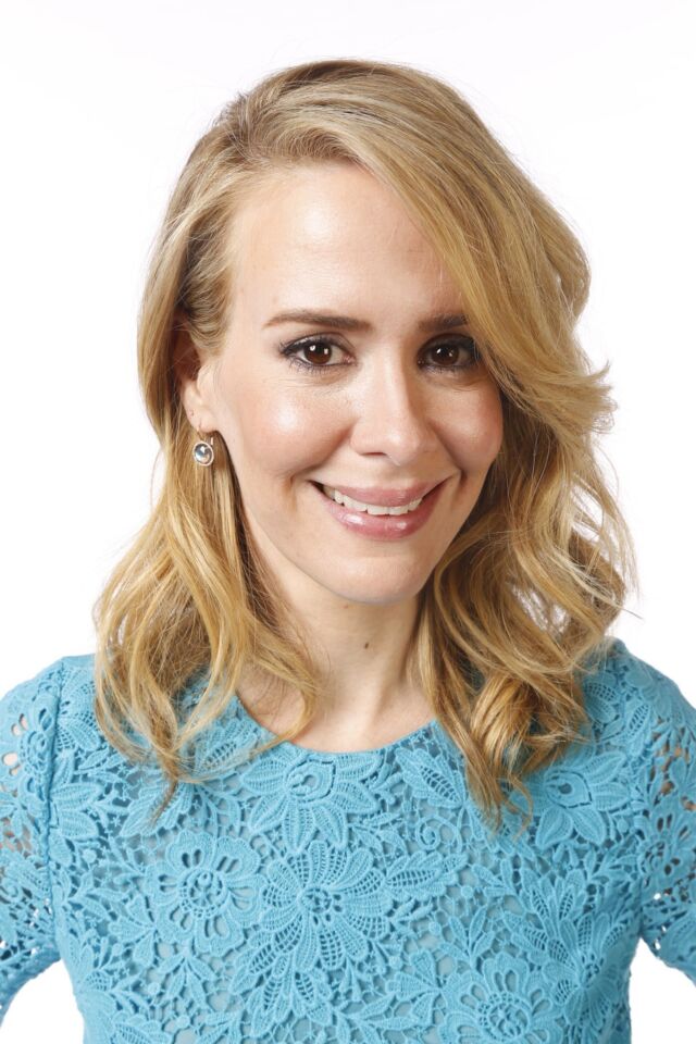 Sarah Paulson, nominated for outstanding supporting actress in a miniseries or movie, at the L.A. Times photo booth at the 65th Annual Primetime Emmy Awards actors dinner on Friday.