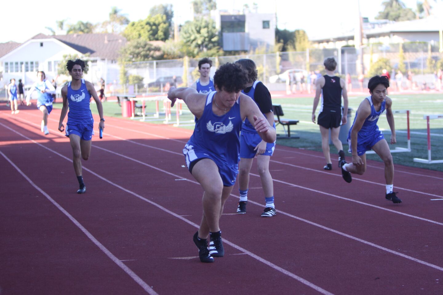 La Jolla Country Day School runners compete in the relay race.