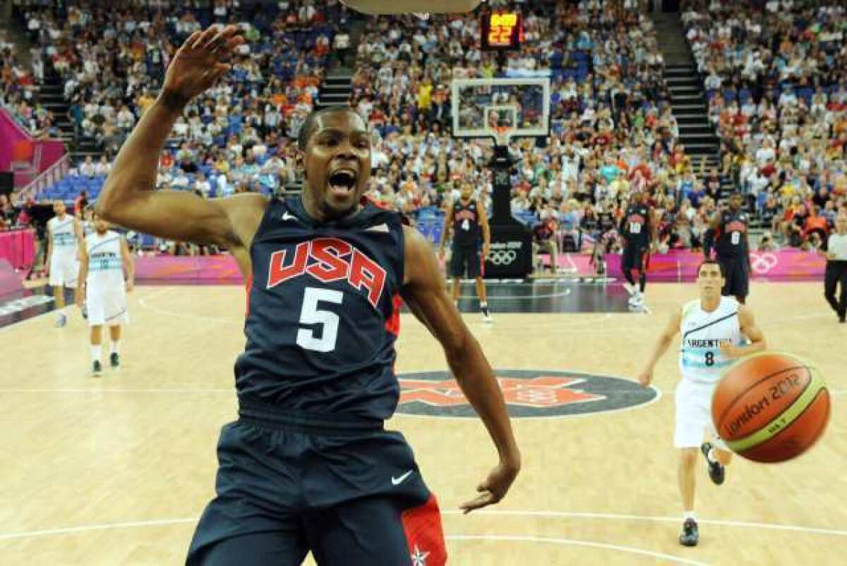 Kevin Durant is currently playing for the U.S. at the London Olympics.