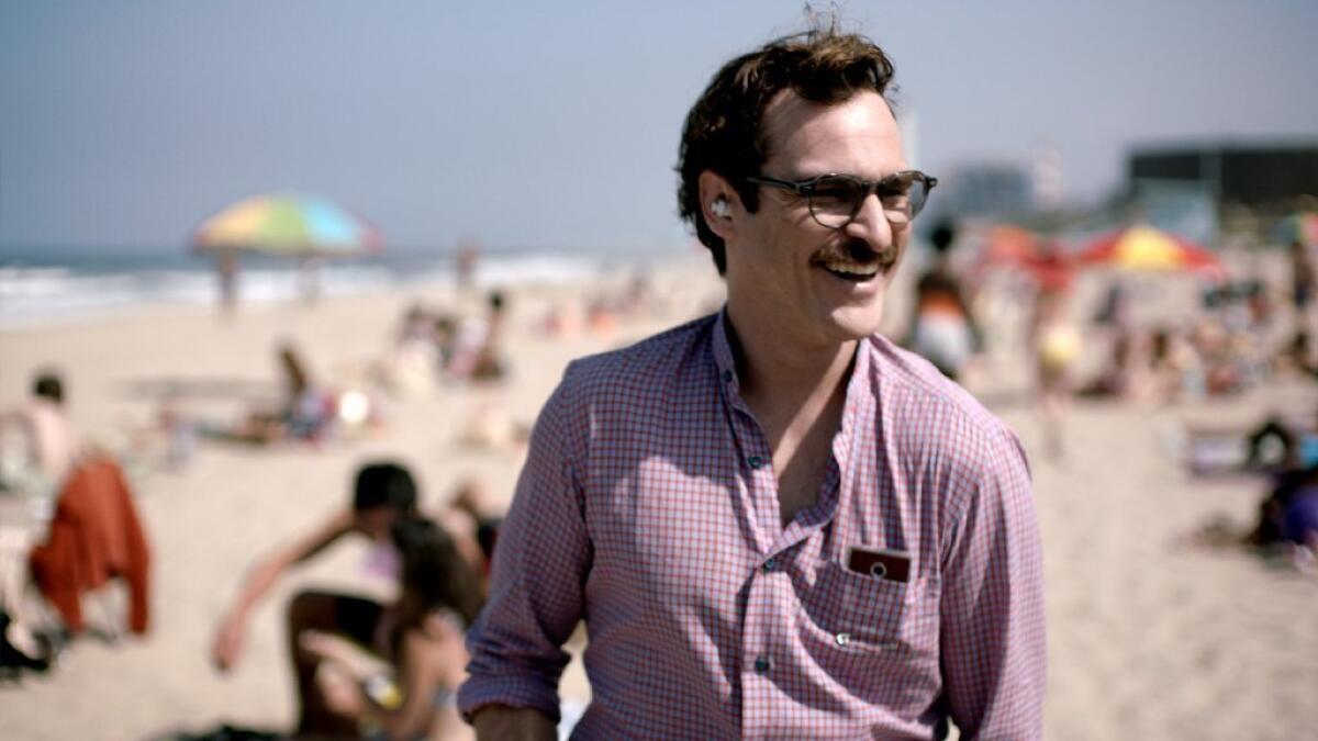 Spike Jonze's original screenplay for "Her," starring Joaquin Phoenix, above, was nominated for a Writers Guild of America Award on Friday morning.