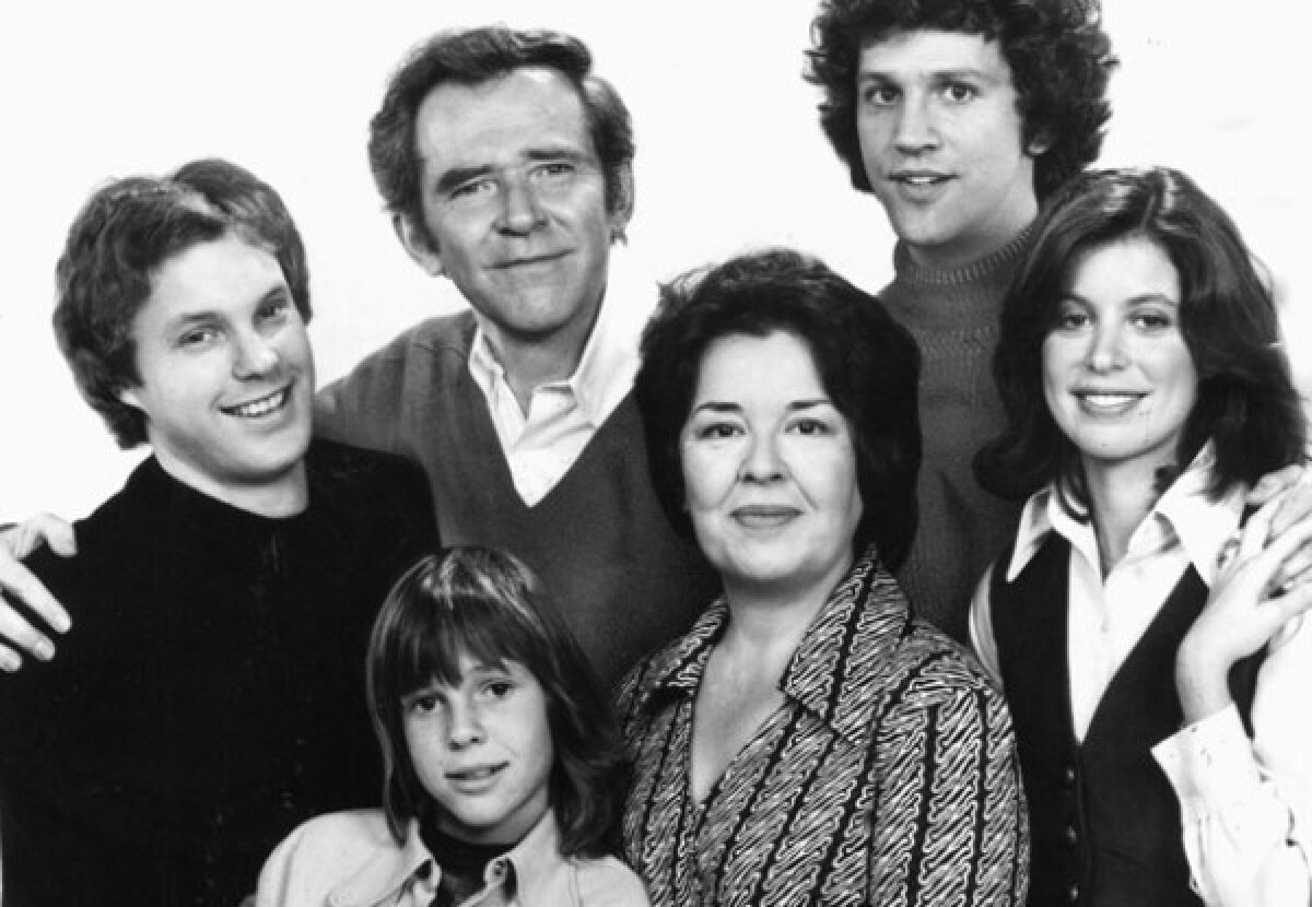 Sada Thompson, at center front, with the cast of "Family" in 1976. Other cast members included clockwise from bottom left, Kristy McNichol, Gary Frank, James Broderick, John Rubinstein and Elayne Heilveil.