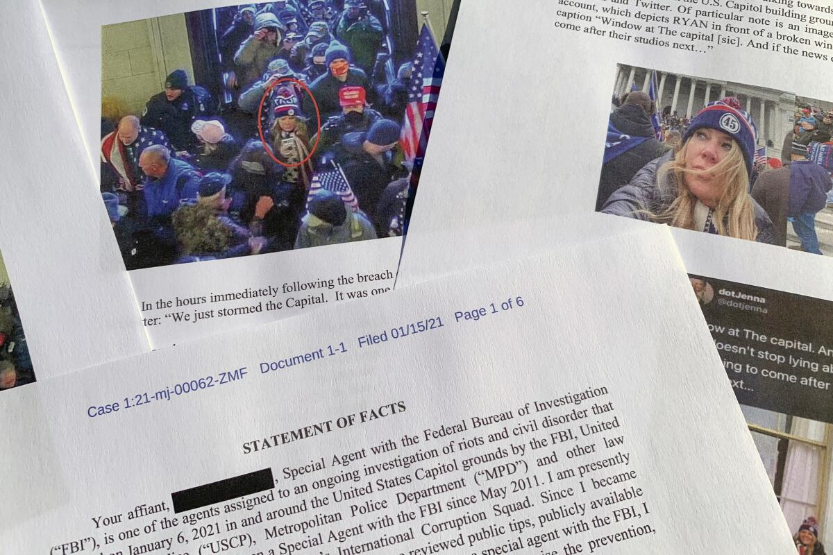 FBI documents about a participant in the U.S. Capitol riot