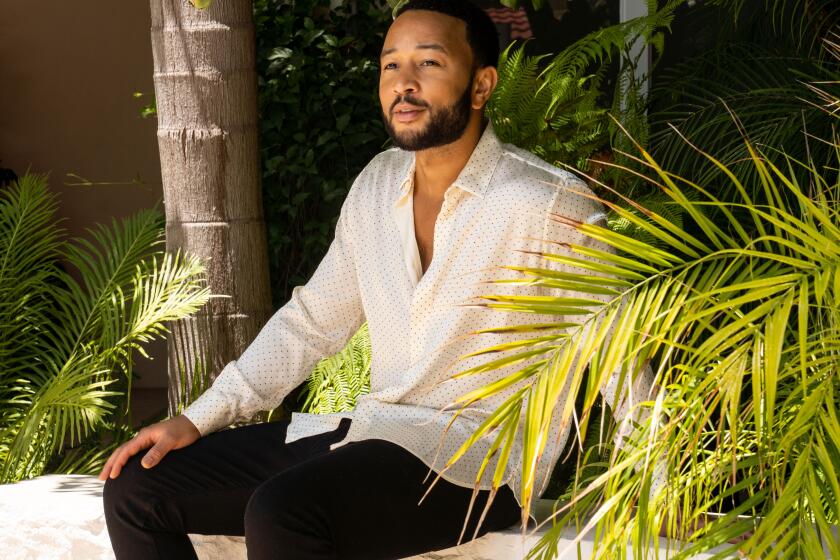 LOS ANGELES, CA - JUNE 13: Singer-Songwriter John Legend poses for a portrait at the Hotel Bel-Air on Saturday, June 13, 2020 in Los Angeles, CA. Legend's latest album, "Bigger Love," is due out June 19, 2020. (Kent Nishimura / Los Angeles Times)