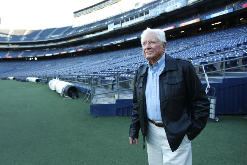 SAN DIEGO, CA -NOVEMBER , 2015 | Frank Hope Jr., 85, was the lead architect of Qualcomm Stadium. The Stadium, which was built in 1967 is home to the Chargers and former home of the San Diego Padres. | (K.C. Alfred/ San Diego Union-Tribune