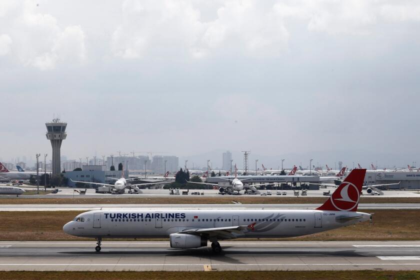 Saturday's flights between Los Angeles International Airport and Istanbul were canceled after a coup attempt in Turkey.