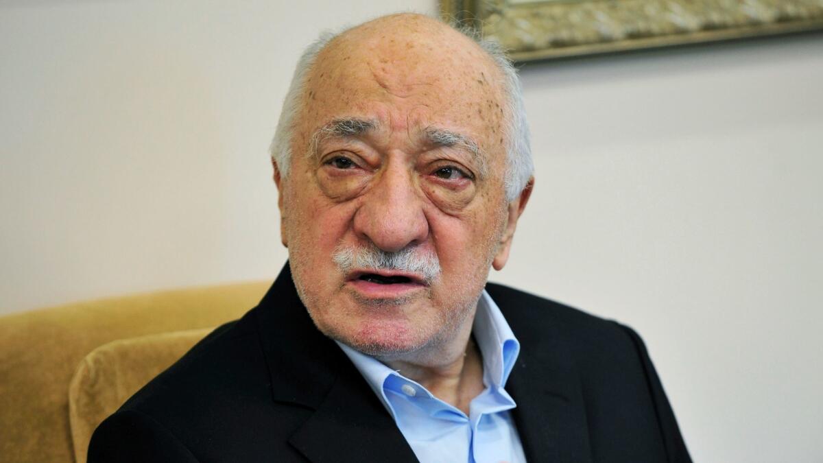 Cleric Fethullah Gulen speaks to members of the media at his compound in Saylorsburg, Pennsylvania on July 17, 2016 (Chris Post / AP)