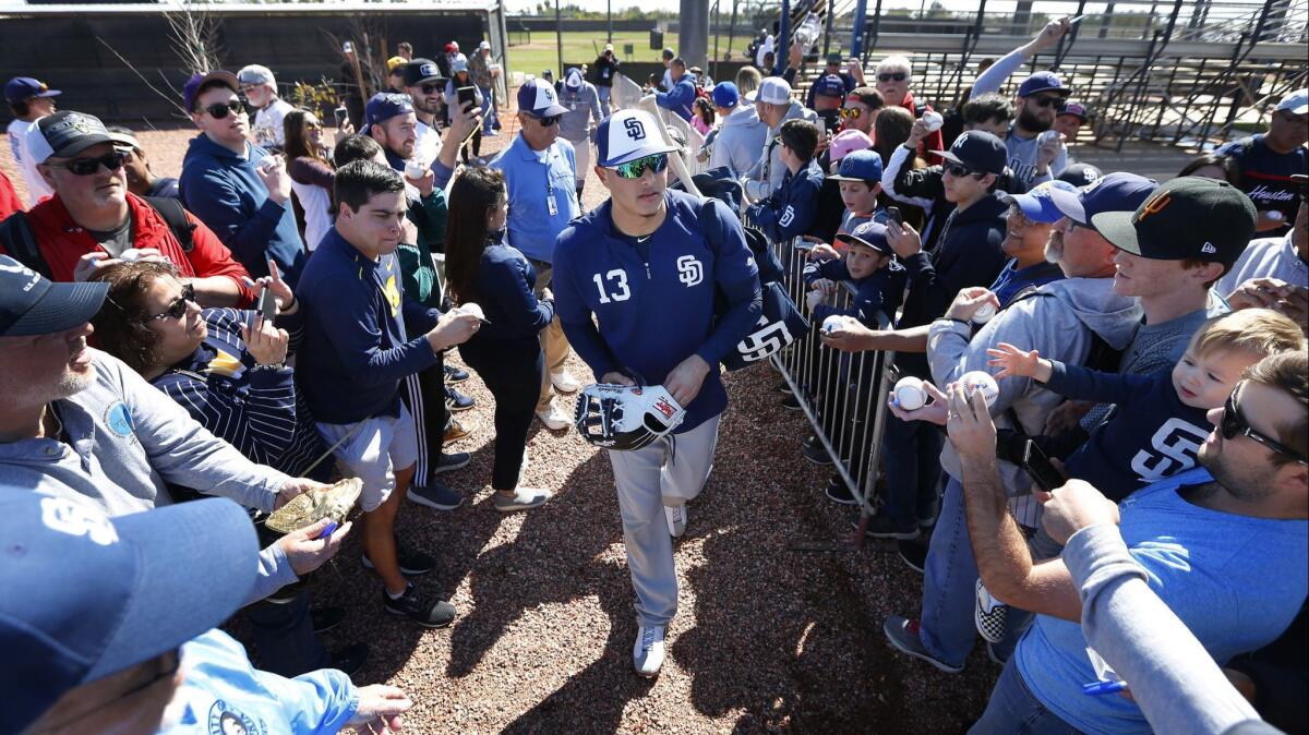 Machado makes spring training debut with Padres