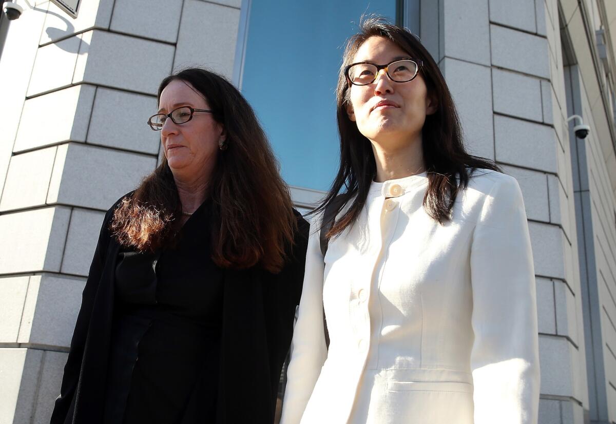 Ellen Pao, right, leaves the San Francisco Superior Court with her attorney Therese Lawless on March 27 after a jury ruled against Pao. Her case has highlighted gender issues in the tech industry.