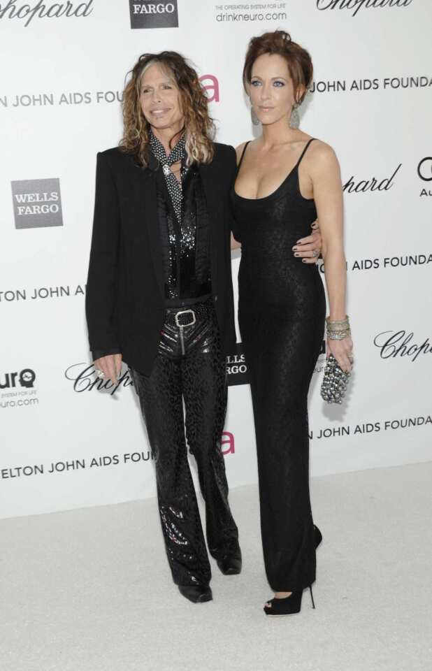 The newly engaged Steven Tyler and model Erin Brady.