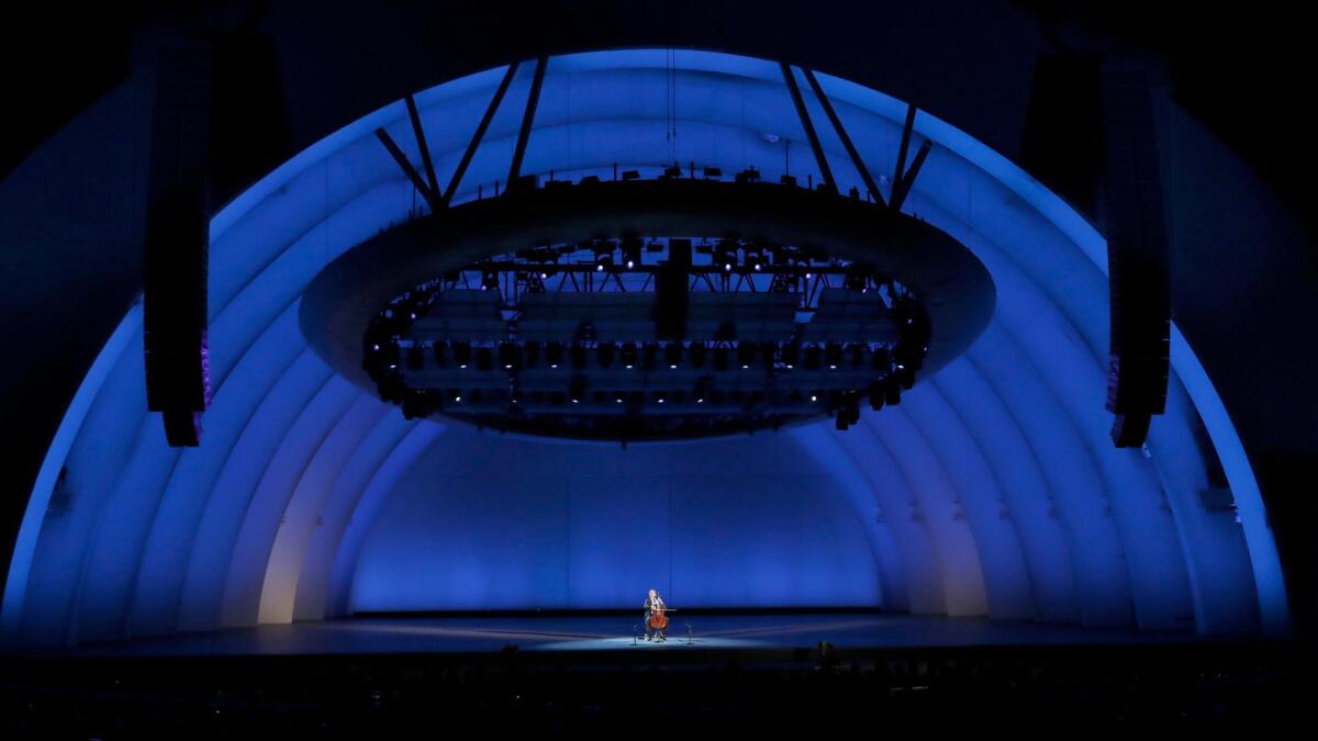 Yo-Yo Ma solo-performs the six Bach cello suites in a nearly three-hour concert at the Hollywood Bowl. https://lat.ms/2y0q4Rc