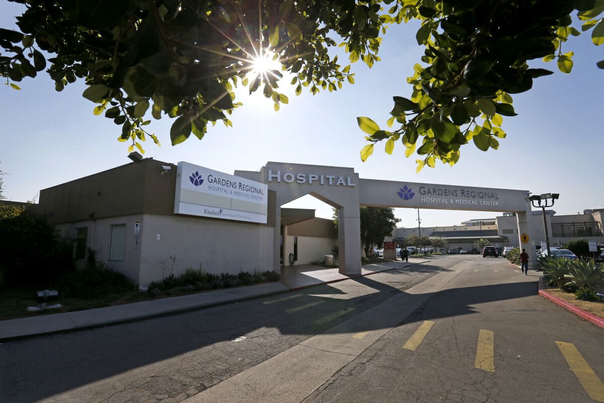 Gardens Regional Hospital and Medical Center in Hawaiian Gardens filed for bankruptcy in June.