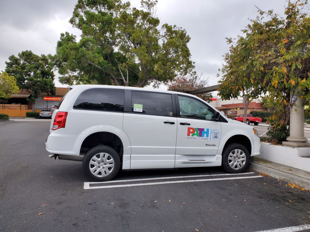 Outreach specialists from PATH drive around La Jolla in a custom van with supplies and space to transport people if needed.