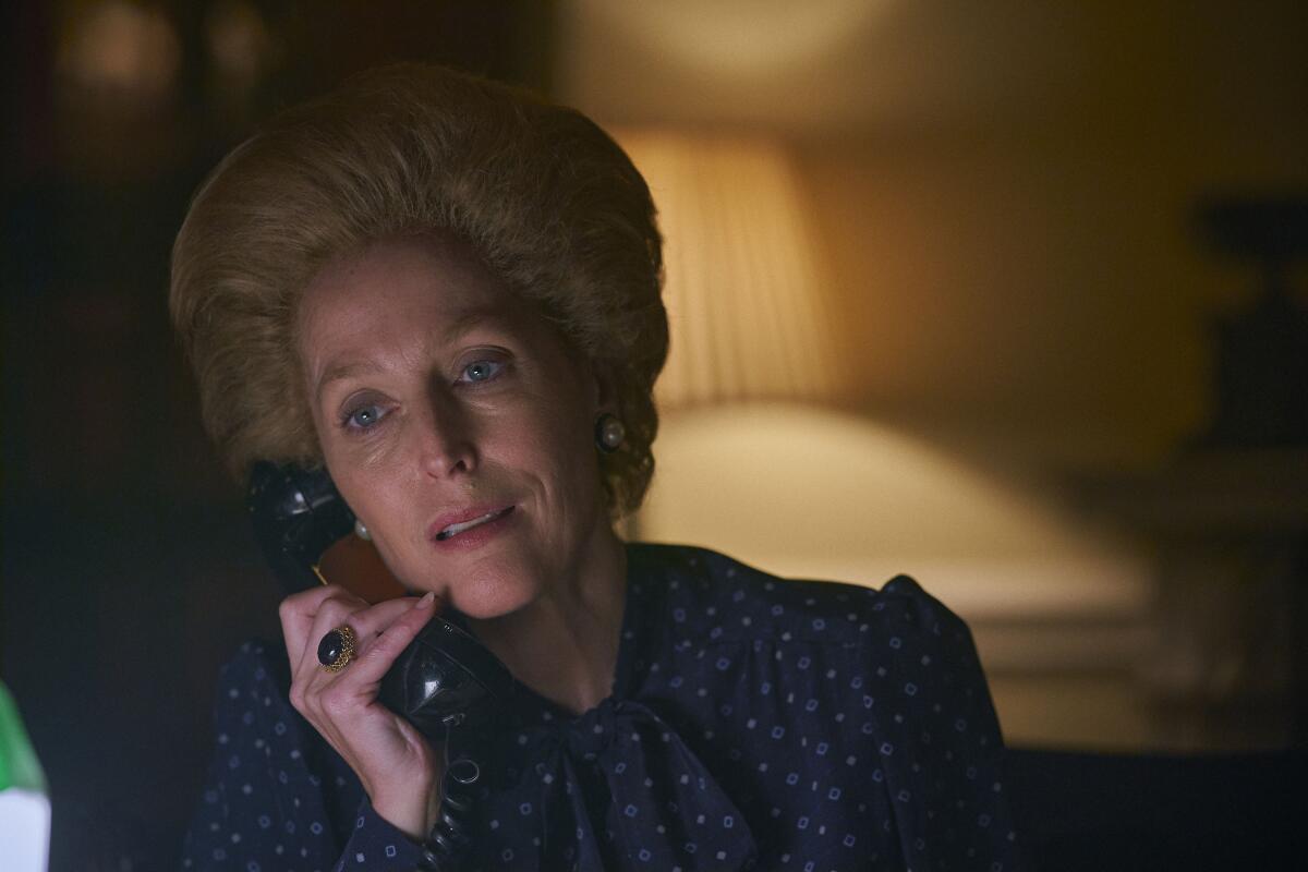 Gillian Anderson as Margaret Thatcher in 'The Crown'