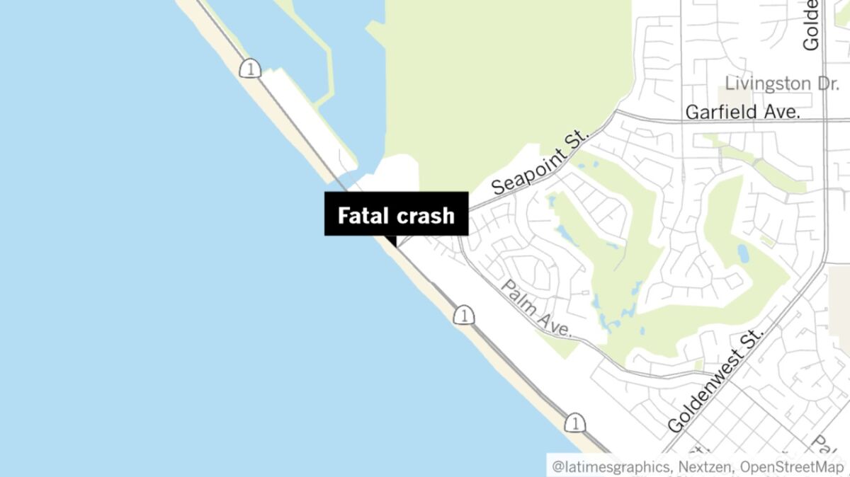 A homeless man riding a bicycle on Pacific Coast Highway near Seapoint Street in Huntington Beach was struck and killed by a vehicle Friday night.