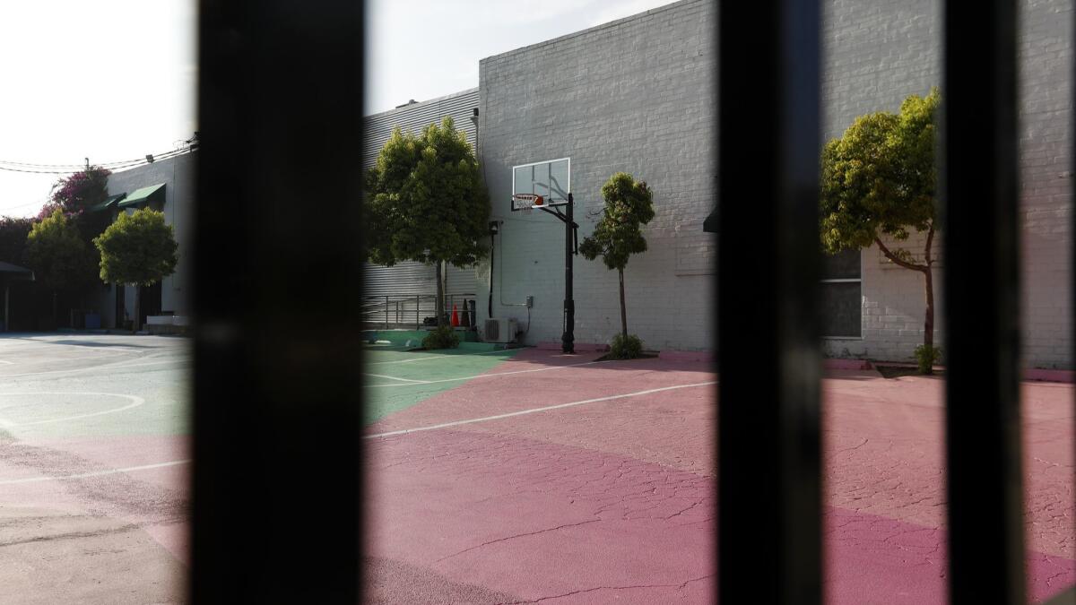 The playground area behind PUC iPrep Charter Academy in Eagle Rock, which closed Thursday because of low enrollment.