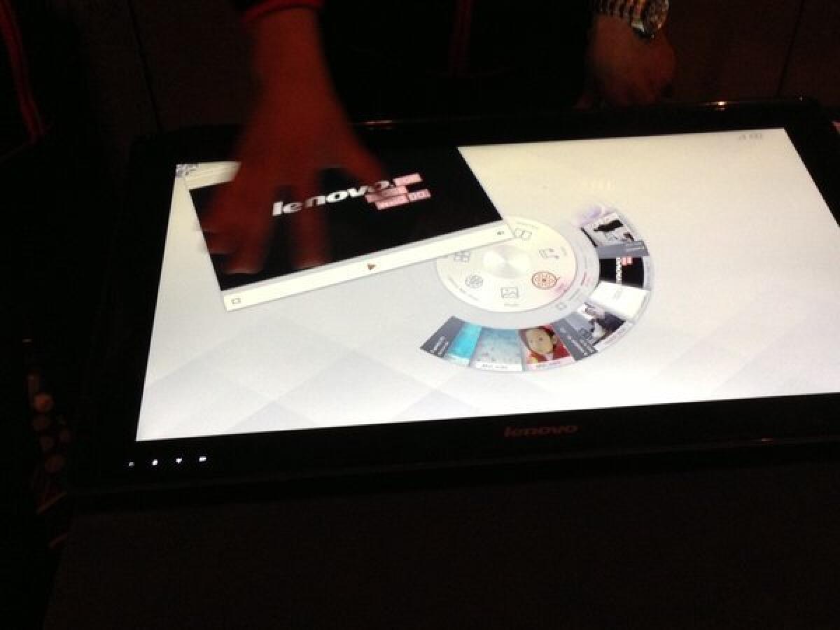 Lenovo unveiled its 27-inch table PC at CES 2013.