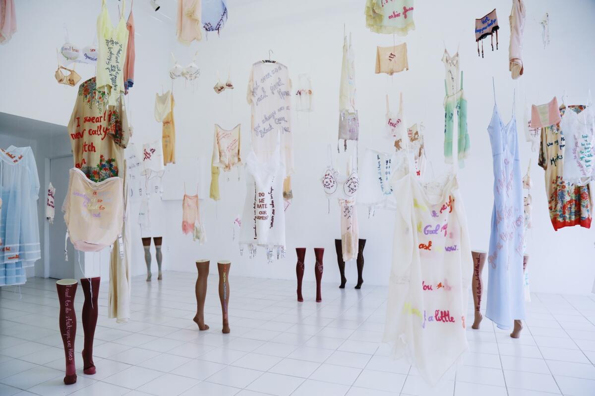An installation view of Zoë Buckman's "Every Curve" at Papillion in Leimert Park.